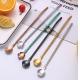 Eco Friendly Metal Spoon Straws , 304 Stainless Steel Drinking Straws