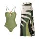 Swimming Pool Three Piece Swimwear for Summer Season in Nylon