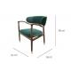 Skin Friendly Light Luxury Hotel Furniture Solid Wood Armrest Silky Velvet Dining Chair