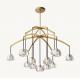 Polished Brass Crystal Contemporary Ceiling Chandeliers Hardwired