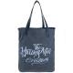 Black Custom Canvas Bags With Letter Printing / Silk - screen Logo