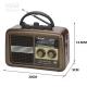 FM/MW/SW 3 Band Portable Radio Player with USB/TF Slot Rechargeable Battery Pack Included