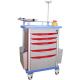 Hospital Red ABS Medicine delivery Emergency Medical Trolley Cart