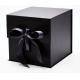 Eco Friendly Cardboard Packing Boxes Foldable Magnetic Closure Gift Box With Ribbon