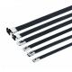 Plastic Covered Metal Wire Ties , Black Stainless Steel Cable Tie Pvc Coated