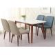 Walnut Color Breakfast Table And Chairs , Family Rectangle Wood Dining Table Set