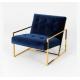 2018 nice velvet button wood stainless steel frame single chair