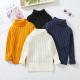 Children's high neck long sleeve cotton top baby girls Ribbed Knit sweater turtleneck turtle neck for kids