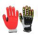 Fluorescent Cut 5 Impact Resistant TPR Glove Anti Vibration Shockproof Oilfield Mining Gloves For Power Tools Usage