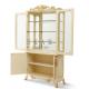Oval Curio Cabinet 4 Doors Living Room Cabinets With 3 Glass Shelves FJ-138