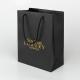 Paperboard Black Custom Paper Shopping Bag With Soft Handle