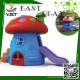 Single Plastic Kids Backyard Slide , Mushroom House Childrens Play Slide