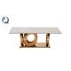 Italian Style Length 130cm Square Marble Coffee Table Stable Stainless Steel Frame