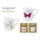 D5.2xH5.4cm Size Espresso Coffee Mugs 90mL Capacity With Butterfly Pattern