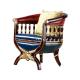 Classic Luxury Wooden Frame And Leather Antique Living Room Leisure Chair