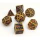 Gold Plated Sharp Edge Polyhedral Dice Odorless Lightweight Durable