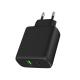 Essential European Plug Adapter Designed for Europe's Market Black/White Color Dimensions mm 52*27.7*55 LWH