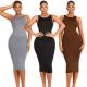 Women's Elegant Bodycon Dress in Satin Fabric with Custom Logo and Pencil Silhouette