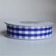 Wired Blue And White Checkered Ribbon 100% Polyester Material Double Face
