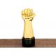 Fist Shape Resin Trophy Cup Gold Electroplated For Outstanding Staff / Employees