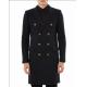 Custom high quality mens longline wool coat with double-breasted