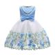 Embroidered Flower Polyester Children'S Dress Clothing With Bow At Waist OEM