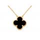 Black Onyx 18k Solid Gold Necklace 10mm Size Prong Setting Type