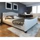 Deluxe Faux Leather Upholstered Platform Bed with Wooden Slats, Queen