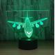 Airplane Shape 7 Colors Change 3D LED Night Light with Remote Control Ideal For Birthday Gifts And Party Decoration
