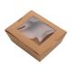 Eco Friendly Paper Take Out Boxes Brown Kraft Macaron Cookie Snack Food Box With PLA Window