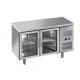 Stainless Steel back bar under counter with Glass Door 2/3/4 doors Under Counter Refrigerator 282L Ventilated Snack