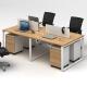 4 Way Linear Straight Office Desk Wood Modular Workstation Table
