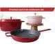 ISO9001 Enameled Cast Iron Skillet Set With Casserole Dutch Oven / Fry Pan