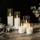 Birthdays Weddings Clear Glass Flameless Pillar Candles With Timer Flickering Glass Pillar Light