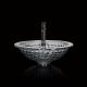 Circular Handmade Crystal Wash Basins Vessel Glass Bathroom Funnel Shaped Smoke Gray