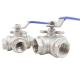 Customized Support Stainless Steel Female Threaded 3 Way Ball Valve for Industrial