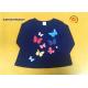 Round Neck Childrens Long Sleeve T Shirts , Butterfly Screen Print Cool Kids T Shirts