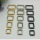 Supply all kinds of size zinc alloy light gold square ring buckle for handbag