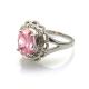 Fashion Jewelry 8mmx10mm Oval Cut Pink Cubic Zircon 925 Silver Ring(R19)