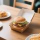 Customized Printing Fast Food Packaging Paper Hamburger  Fries Takeaway Boxes