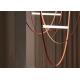 Nordic Home Restaurant Leather Lighting Modern Clearly Glass Shade large Chandelier For Bar