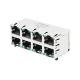 LPJE108XAWNL Tab Up Green/Green LED 2X4 Port RJ45 Jack Connector without Integrated Magnetics