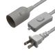NEMA 1-15P E14 Socket Converter Cable with 303 Switch - 3 Prong Plug to Bulb Adapter for Table Lamp/Chandelier (125V 3A)
