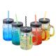 500ml Heat Resistant Thick Colorful Glass Mason Jar Cup