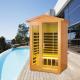 Solid Wood Infrared Sauna Room 2 Person Outdoor Steam Room For Wellness