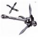 1.5lb 8inch Marine Hardware Folding Grapnel Anchor Silver Claw