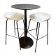 Steel Bar Restaurant High Table And Plastic Seat Chairs 3 Pieces Set