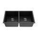 30 Inch Black Double Bowl Under Mount Composite Granite/Quartz Kitchen Sink