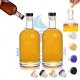 Custom Design 500ml 700ml 750ml Liquor Glass Bottle with Cap in Super Flint Glass