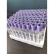 CE Approved K2 EDTA Tube Purple top cap medical blood collection tube Type 1ml-10ml